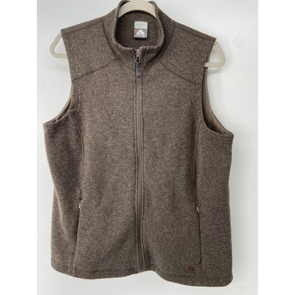 Vintage Nike ACG Vest Women XL Brown Fleece Lined Zip Gorpcore Outdoor Hiking